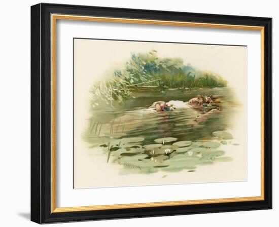 Hamlet, Ophelia Drowns-Harold Copping-Framed Art Print