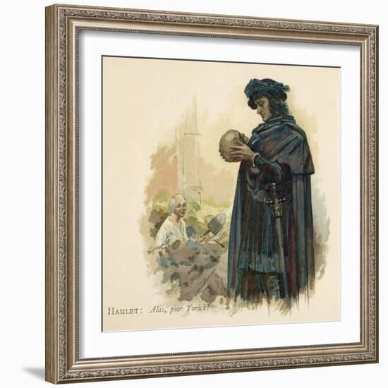 Hamlet with Yorick's Skull-Walter Paget-Framed Art Print