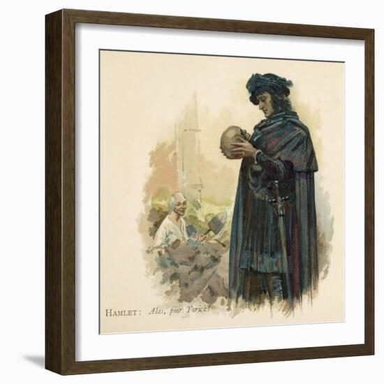 Hamlet with Yorick's Skull-Walter Paget-Framed Art Print