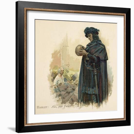 Hamlet with Yorick's Skull-Walter Paget-Framed Art Print