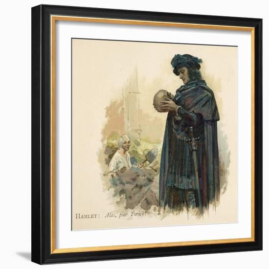 Hamlet with Yorick's Skull-Walter Paget-Framed Art Print