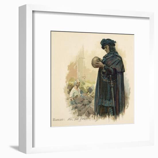 Hamlet with Yorick's Skull-Walter Paget-Framed Art Print