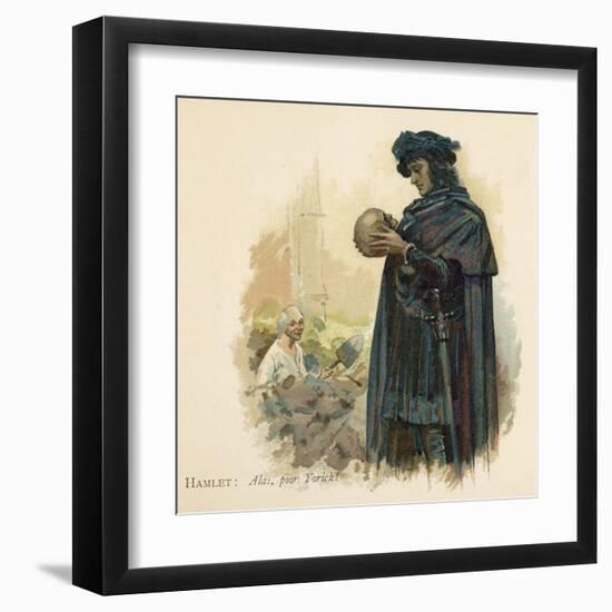 Hamlet with Yorick's Skull-Walter Paget-Framed Art Print