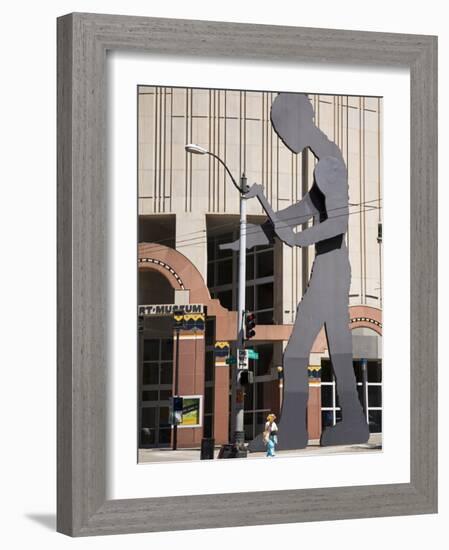 Hammering Man Sculpture by Jonathan Borofsky, Seattle Art Museum, Seattle, Washington State, USA-Richard Cummins-Framed Photographic Print