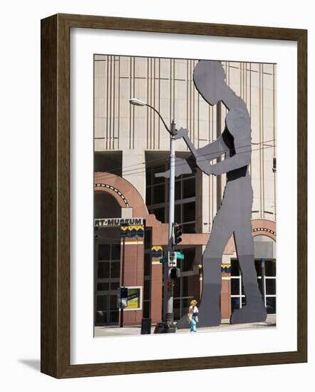 Hammering Man Sculpture by Jonathan Borofsky, Seattle Art Museum, Seattle, Washington State, USA-Richard Cummins-Framed Photographic Print