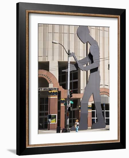 Hammering Man Sculpture by Jonathan Borofsky, Seattle Art Museum, Seattle, Washington State, USA-Richard Cummins-Framed Photographic Print