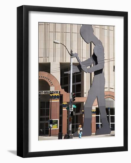 Hammering Man Sculpture by Jonathan Borofsky, Seattle Art Museum, Seattle, Washington State, USA-Richard Cummins-Framed Photographic Print