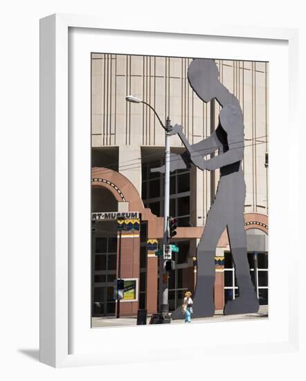 Hammering Man Sculpture by Jonathan Borofsky, Seattle Art Museum, Seattle, Washington State, USA-Richard Cummins-Framed Photographic Print