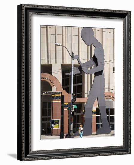 Hammering Man Sculpture by Jonathan Borofsky, Seattle Art Museum, Seattle, Washington State, USA-Richard Cummins-Framed Photographic Print