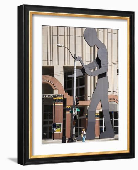 Hammering Man Sculpture by Jonathan Borofsky, Seattle Art Museum, Seattle, Washington State, USA-Richard Cummins-Framed Photographic Print