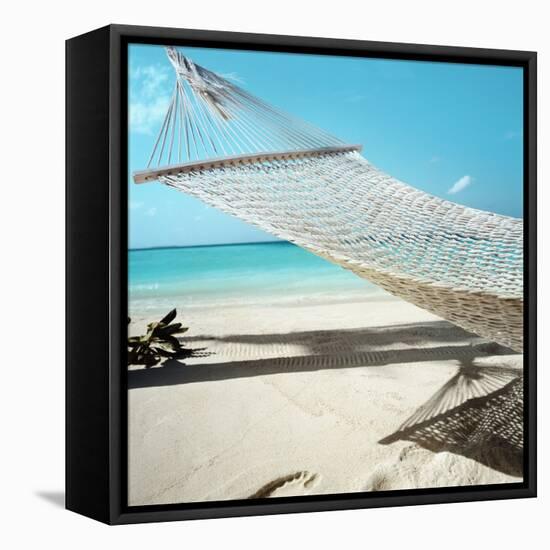 Hammock at the Beach-null-Framed Premier Image Canvas