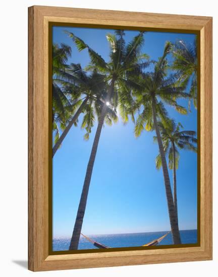 Hammock Between Palm Trees on Beach, Bali, Indonesia, Southeast Asia, Asia-Sakis Papadopoulos-Framed Premier Image Canvas