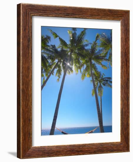 Hammock Between Palm Trees on Beach, Bali, Indonesia, Southeast Asia, Asia-Sakis Papadopoulos-Framed Photographic Print