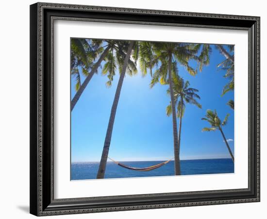 Hammock Between Palm Trees on Beach, Bali, Indonesia, Southeast Asia, Asia-Sakis Papadopoulos-Framed Photographic Print