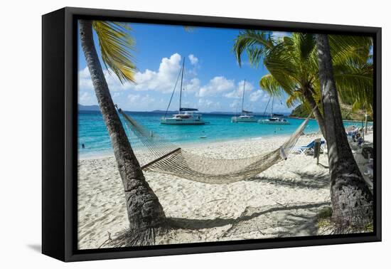 Hammock hanging on famous White Bay, Jost Van Dyke, British Virgin Islands, West Indies, Caribbean,-Michael Runkel-Framed Premier Image Canvas