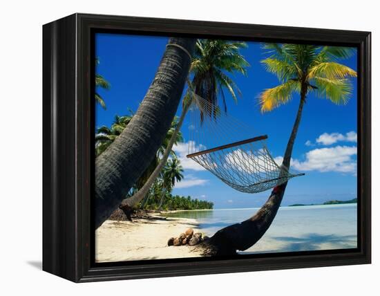 Hammock Hanging Seaside-Randy Faris-Framed Premier Image Canvas