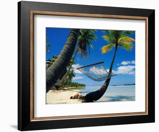 Hammock Hanging Seaside-Randy Faris-Framed Photographic Print