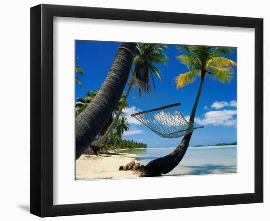 Hammock Hanging Seaside-Randy Faris-Framed Photographic Print