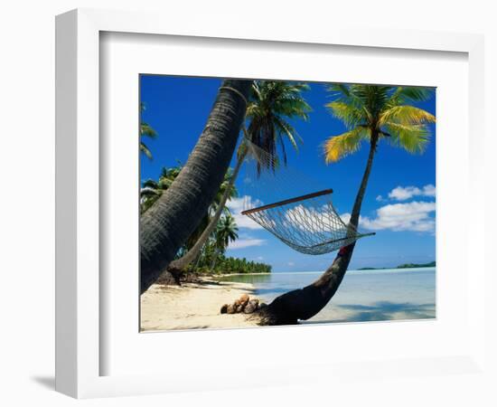 Hammock Hanging Seaside-Randy Faris-Framed Photographic Print