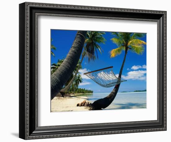 Hammock Hanging Seaside-Randy Faris-Framed Photographic Print