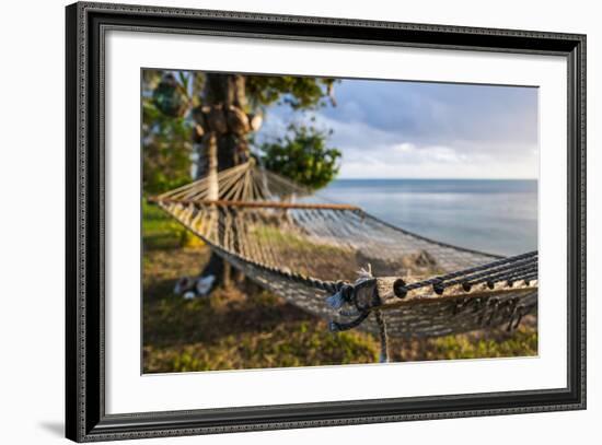 Hammock on a Beach in Ha'Apai Islands, Tonga, South Pacific-Michael Runkel-Framed Photographic Print