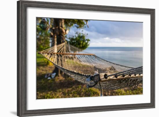 Hammock on a Beach in Ha'Apai Islands, Tonga, South Pacific-Michael Runkel-Framed Photographic Print