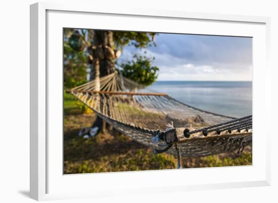 Hammock on a Beach in Ha'Apai Islands, Tonga, South Pacific-Michael Runkel-Framed Photographic Print