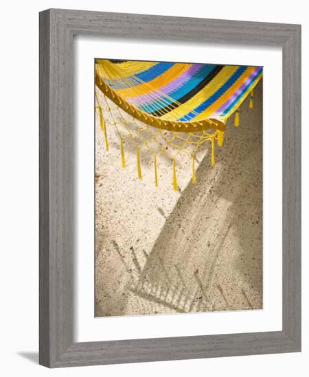 Hammock on Beach, Caye Caulker, Belize-Russell Young-Framed Photographic Print
