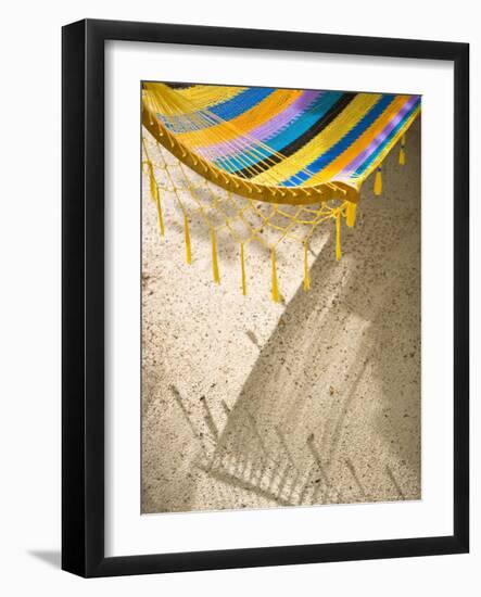 Hammock on Beach, Caye Caulker, Belize-Russell Young-Framed Photographic Print