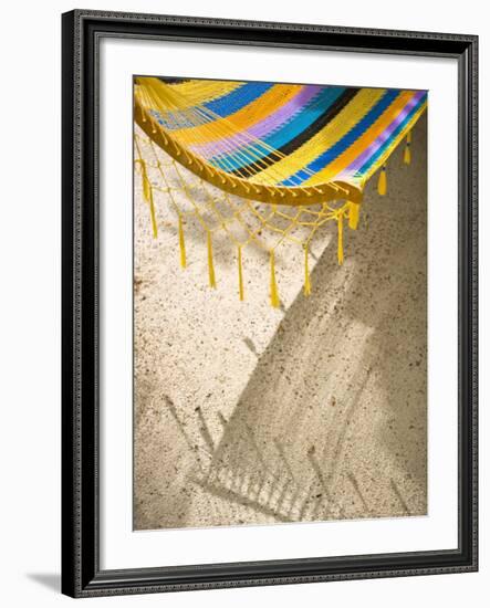 Hammock on Beach, Caye Caulker, Belize-Russell Young-Framed Photographic Print