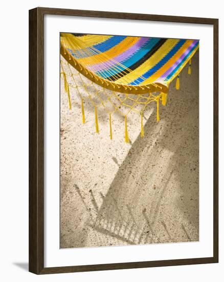 Hammock on Beach, Caye Caulker, Belize-Russell Young-Framed Photographic Print