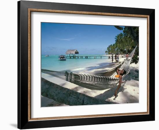 Hammock on the Beach, Tobago, West Indies, Caribbean, Central America-Adam Woolfitt-Framed Photographic Print