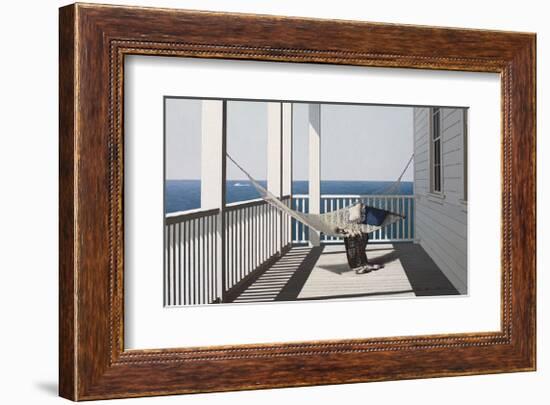 Hammock with Beach Towel-Zhen-Huan Lu-Framed Giclee Print