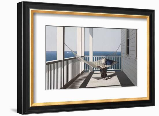 Hammock with Beach Towel-Zhen-Huan Lu-Framed Art Print