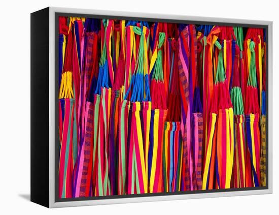 Hammocks Displayed for Sale at Market, Barranquilla, Colombia-Krzysztof Dydynski-Framed Premier Image Canvas