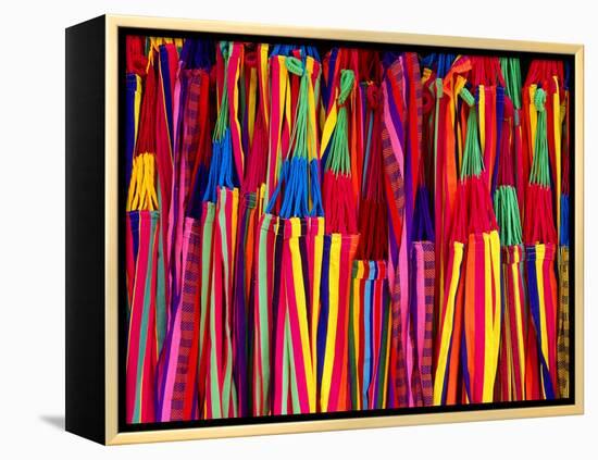 Hammocks Displayed for Sale at Market, Barranquilla, Colombia-Krzysztof Dydynski-Framed Premier Image Canvas