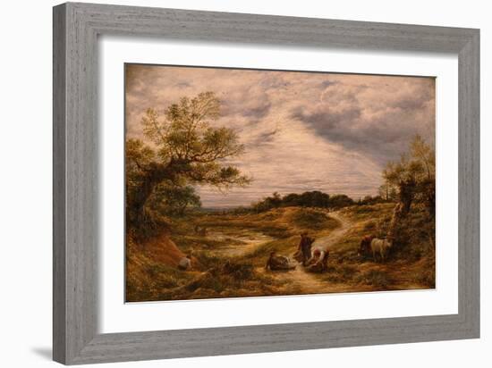 Hampstead Heath, C.1855-56 (Oil on Canvas)-John Linnell-Framed Giclee Print