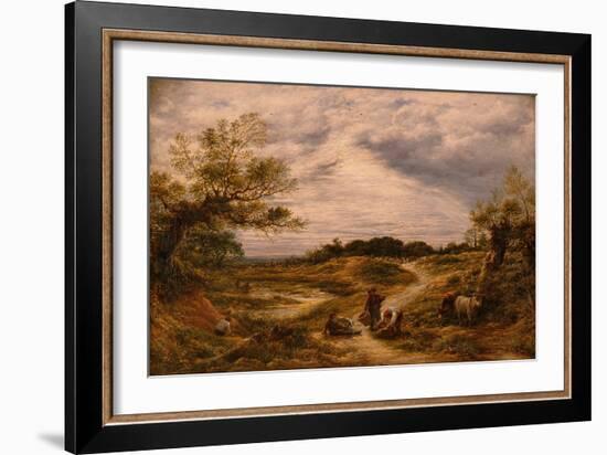 Hampstead Heath, C.1855-56 (Oil on Canvas)-John Linnell-Framed Giclee Print