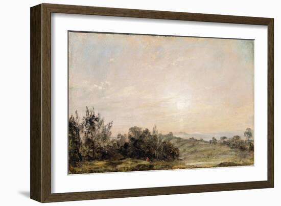 Hampstead Heath, Looking Towards Harrow, 1821-22 (Oil on Paper Laid on Canvas)-John Constable-Framed Giclee Print