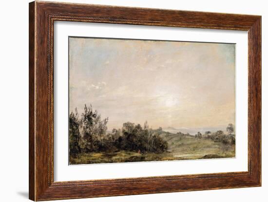 Hampstead Heath, Looking Towards Harrow, 1821-22 (Oil on Paper Laid on Canvas)-John Constable-Framed Giclee Print