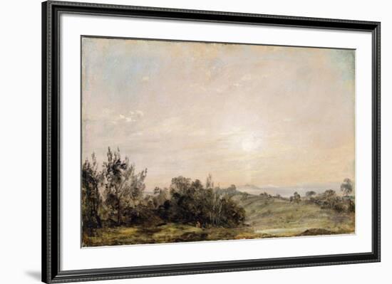 Hampstead Heath, Looking Towards Harrow, 1821-22 (Oil on Paper Laid on Canvas)-John Constable-Framed Giclee Print