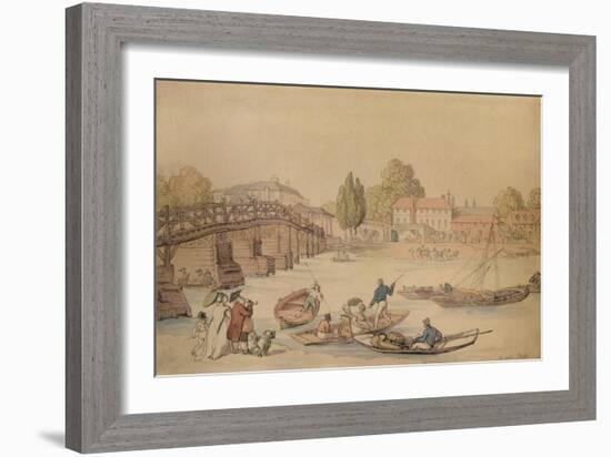 Hampton Bridge, 1800-Thomas Rowlandson-Framed Giclee Print