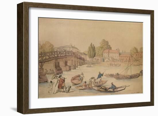 Hampton Bridge, 1800-Thomas Rowlandson-Framed Giclee Print