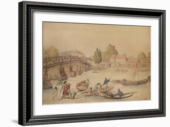 Hampton Bridge, 1800-Thomas Rowlandson-Framed Giclee Print