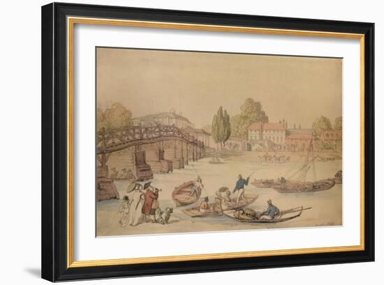 Hampton Bridge, 1800-Thomas Rowlandson-Framed Giclee Print