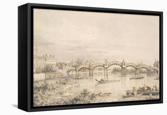 Hampton Court Bridge-Canaletto-Framed Stretched Canvas