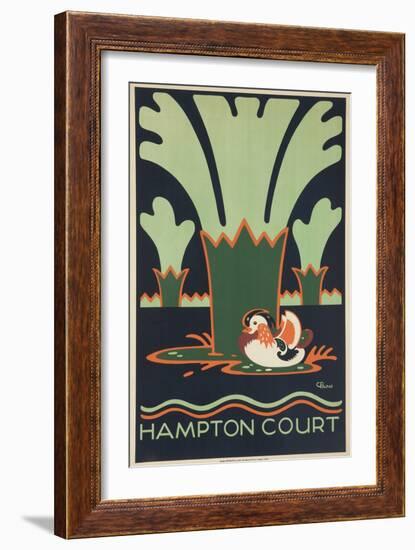 Hampton Court British Travel Poster-null-Framed Premium Giclee Print