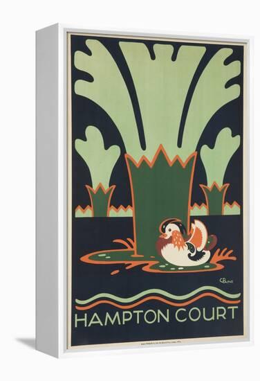 Hampton Court British Travel Poster-null-Framed Premier Image Canvas