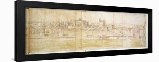 Hampton Court Palace from the North, C.1544-Anthonis van den Wyngaerde-Framed Giclee Print