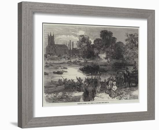 Hampton Races, the Ferry at Moulsey-null-Framed Premium Giclee Print